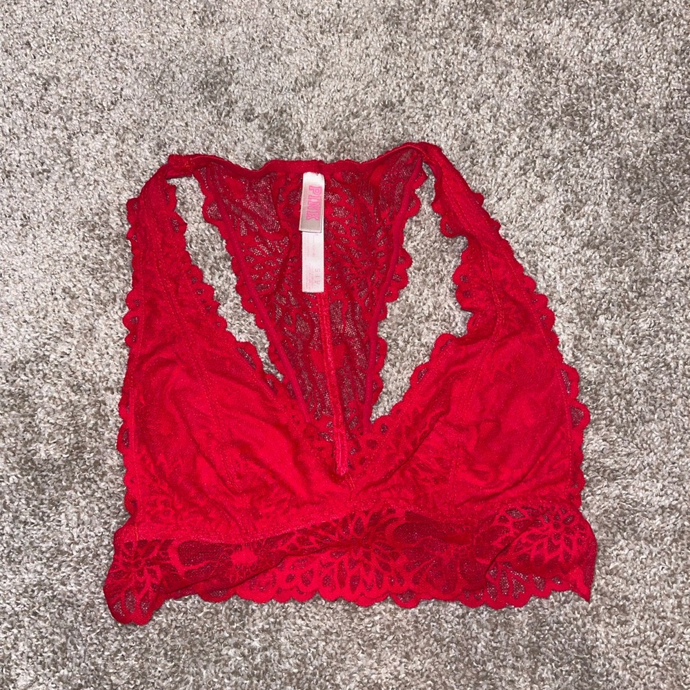 PINK Victoria’s Secret Red Lace Bralette